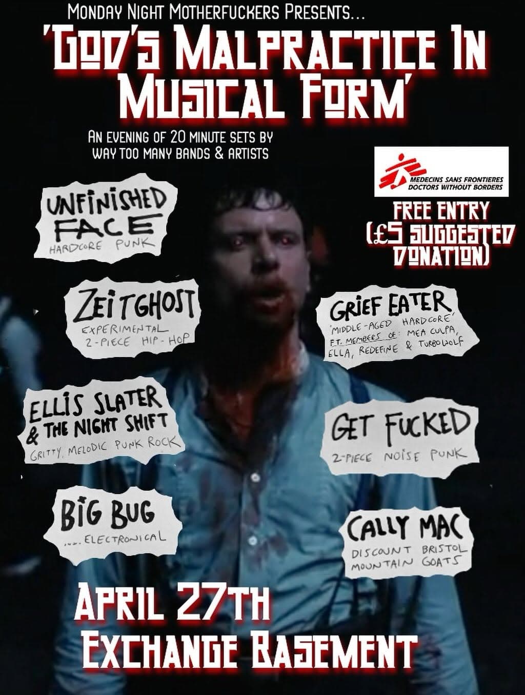 Poster for Ellis Slater & The Night Shift at The Exchange in Bristol